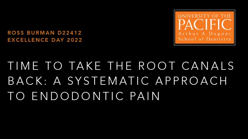 Time to take the root canals back: A systematic approach to endodontic pain